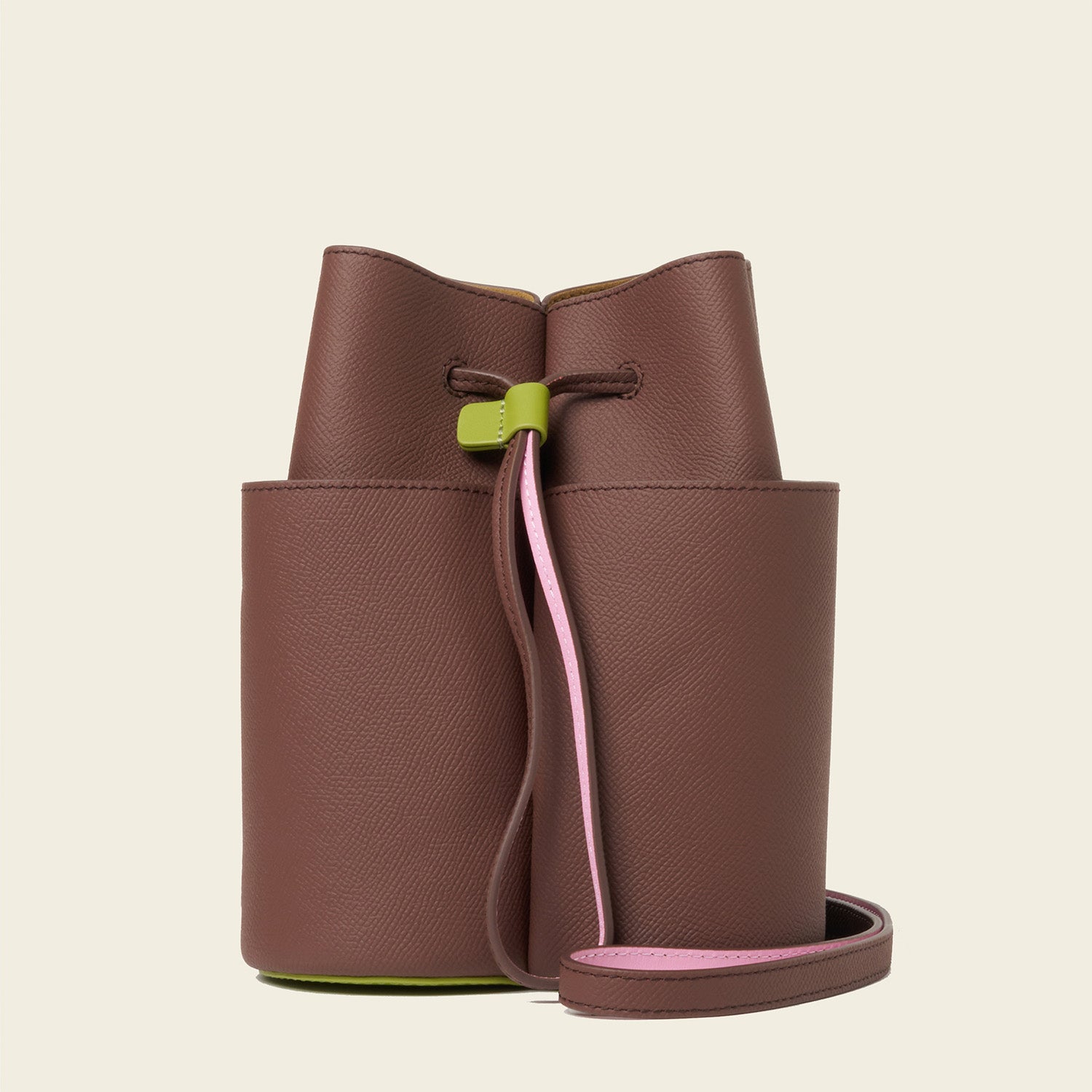 Medium Flower Petal Leather Crossbody Bag - Dark Brown