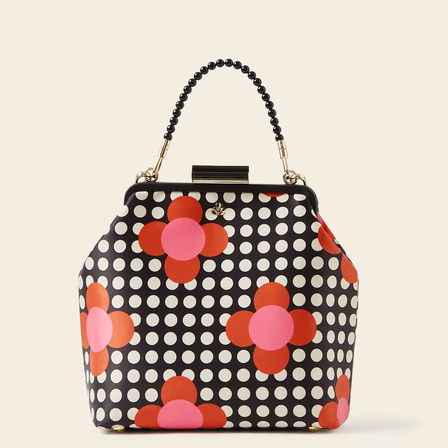 Jenny D Handbag in Fuchsia Flower Polka Dot pattern by Orla Kiely