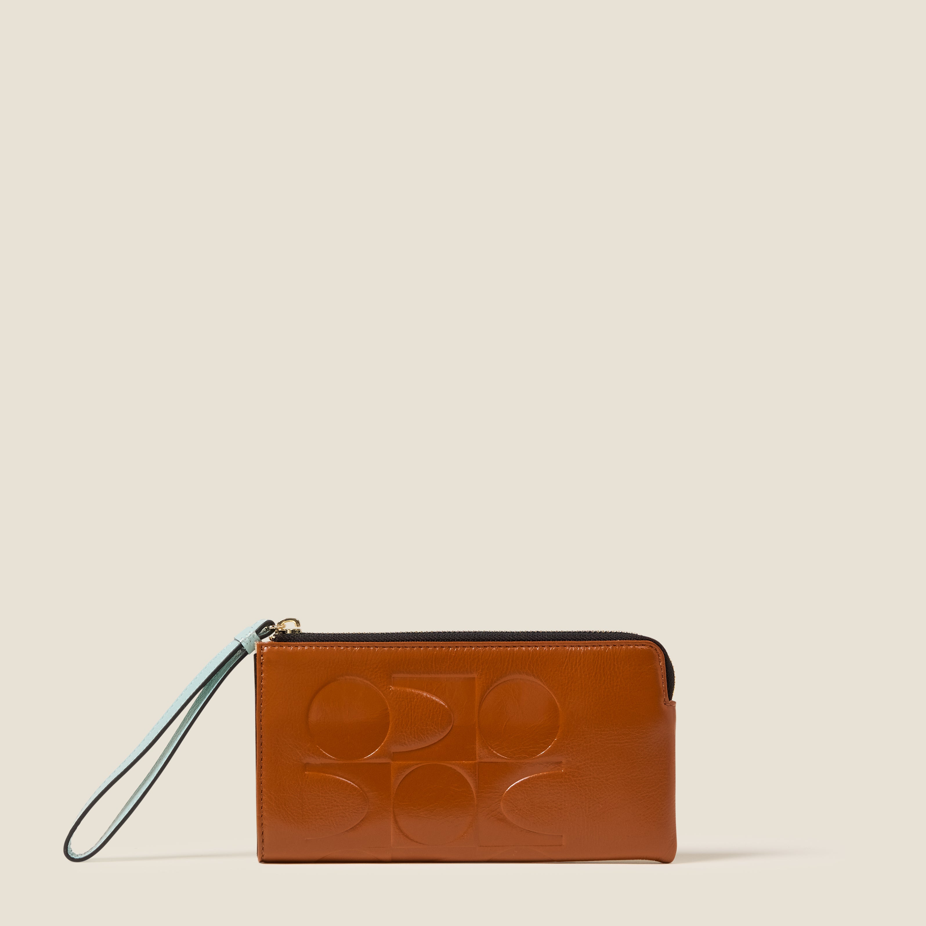 Hold On Leather Wristlet - OK Colourblock Sienna