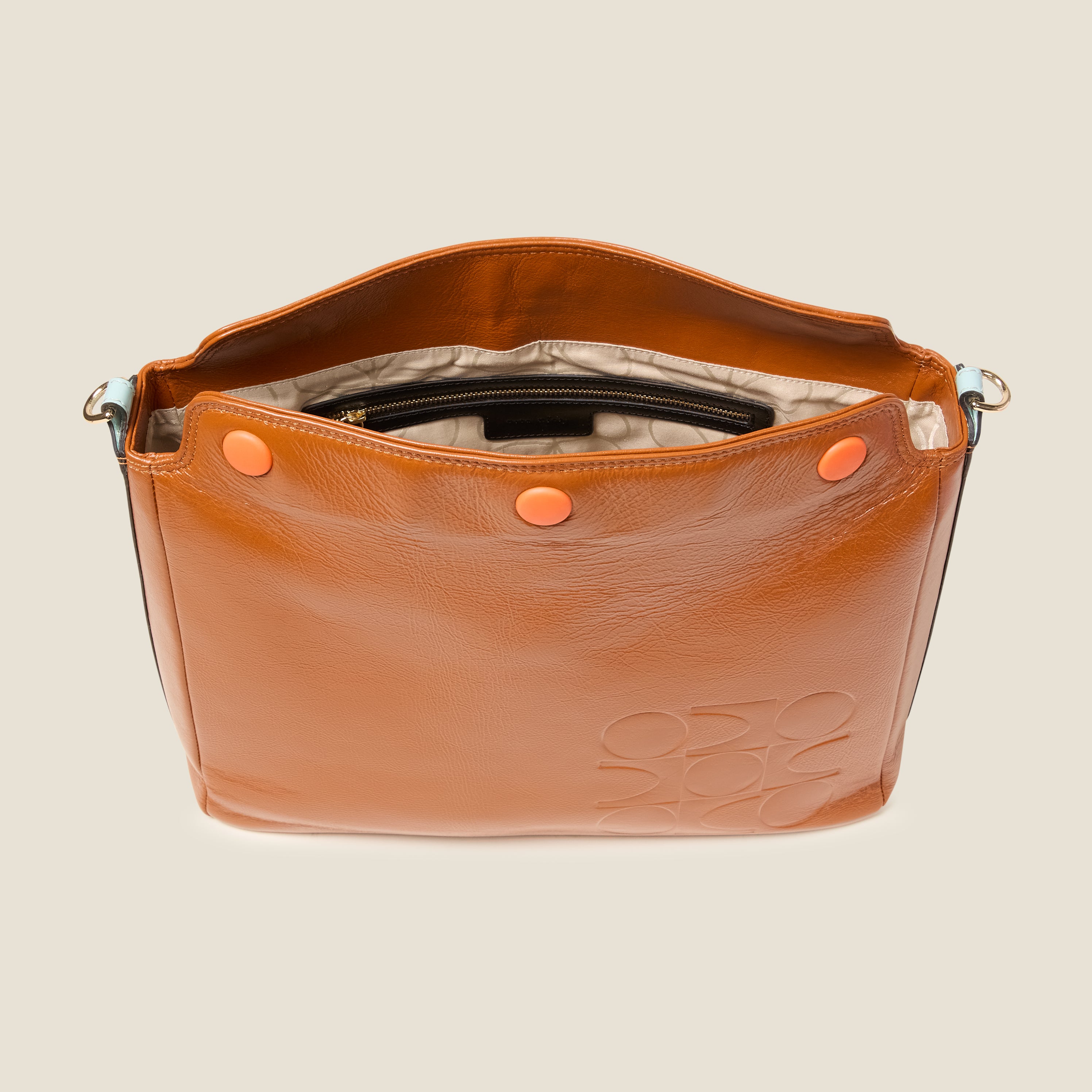 Large Softie Leather Shoulder Bag - OK Colourblock Sienna