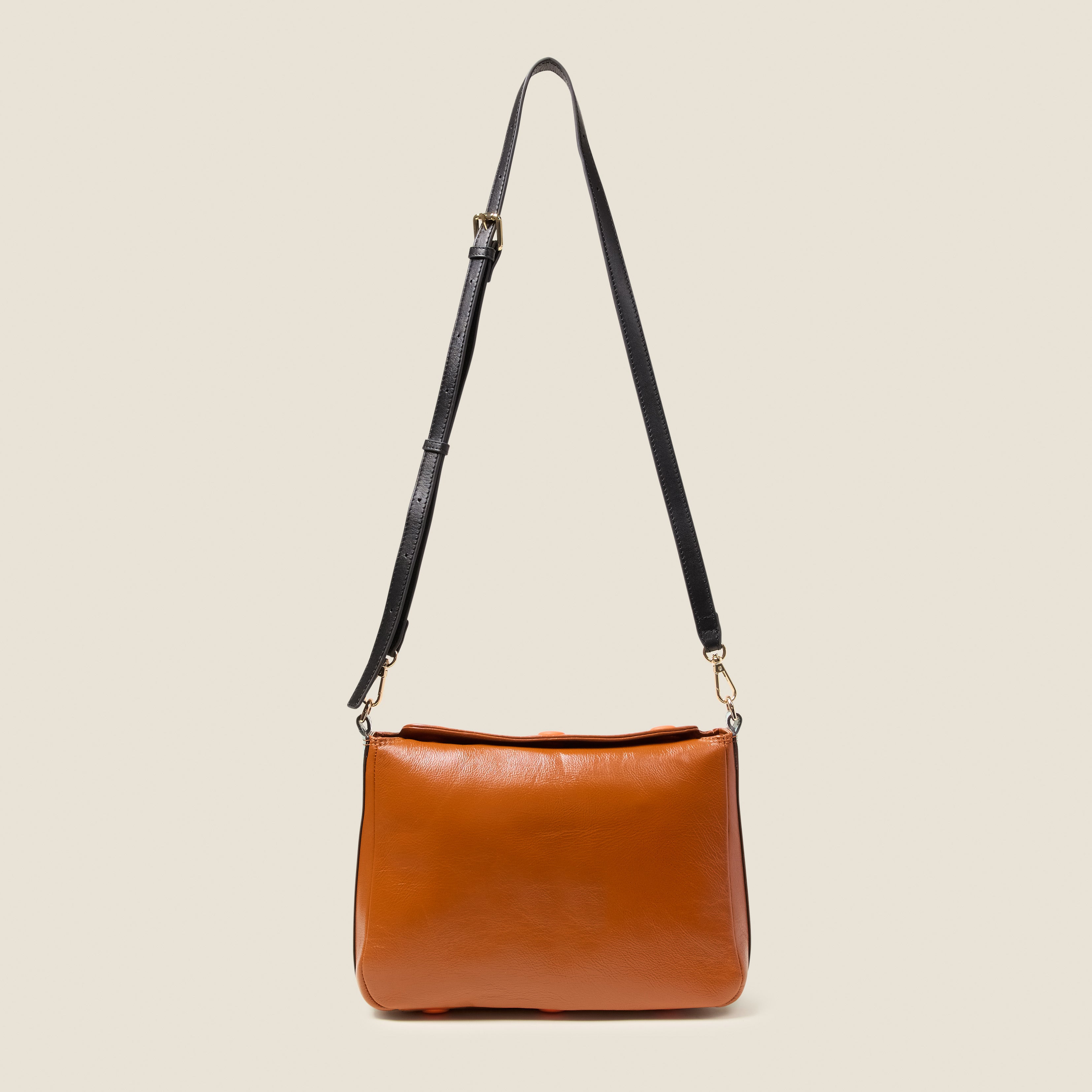 Small Softie Leather Shoulder Bag - OK Colourblock Sienna