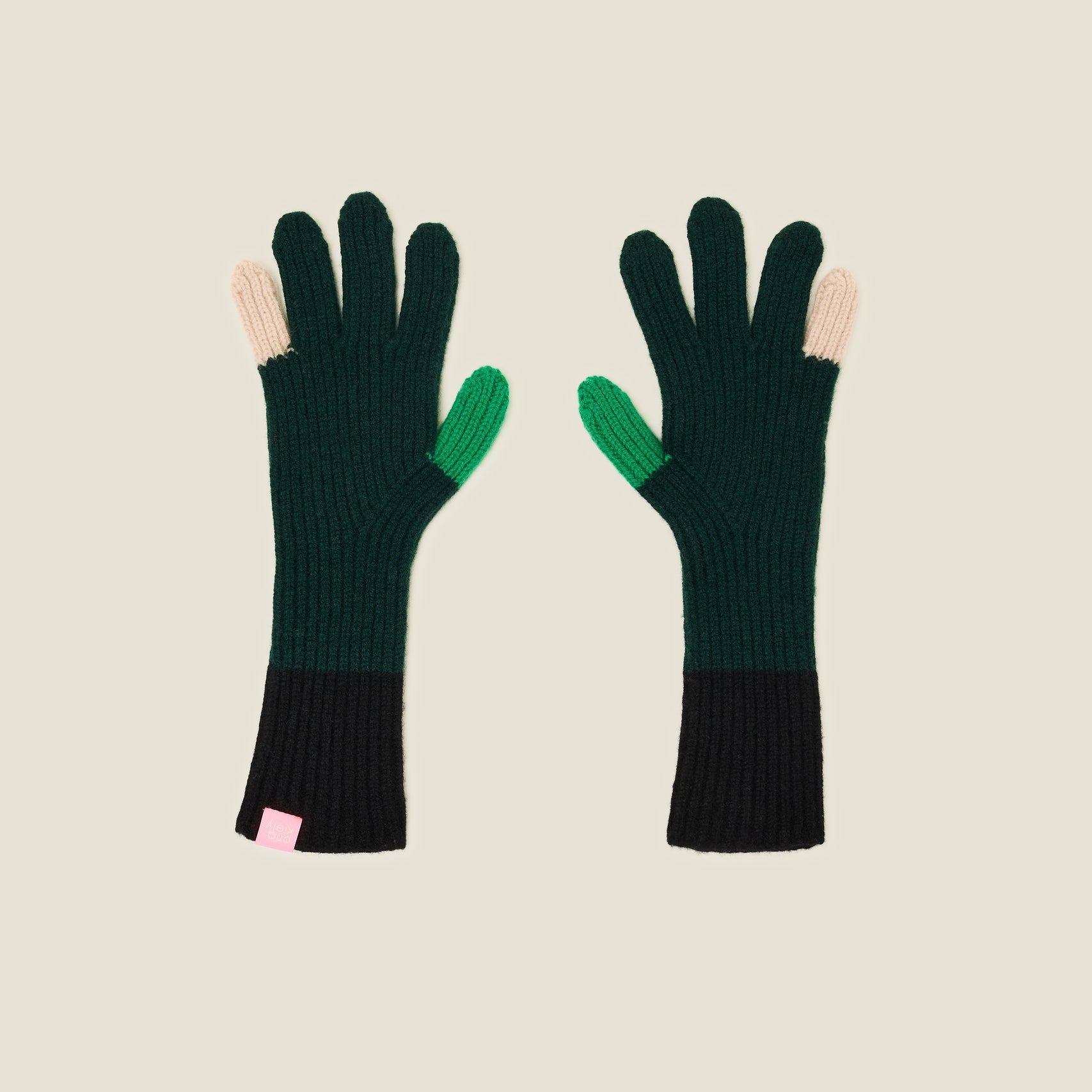Colour Pop Wool Gloves - Forest Black