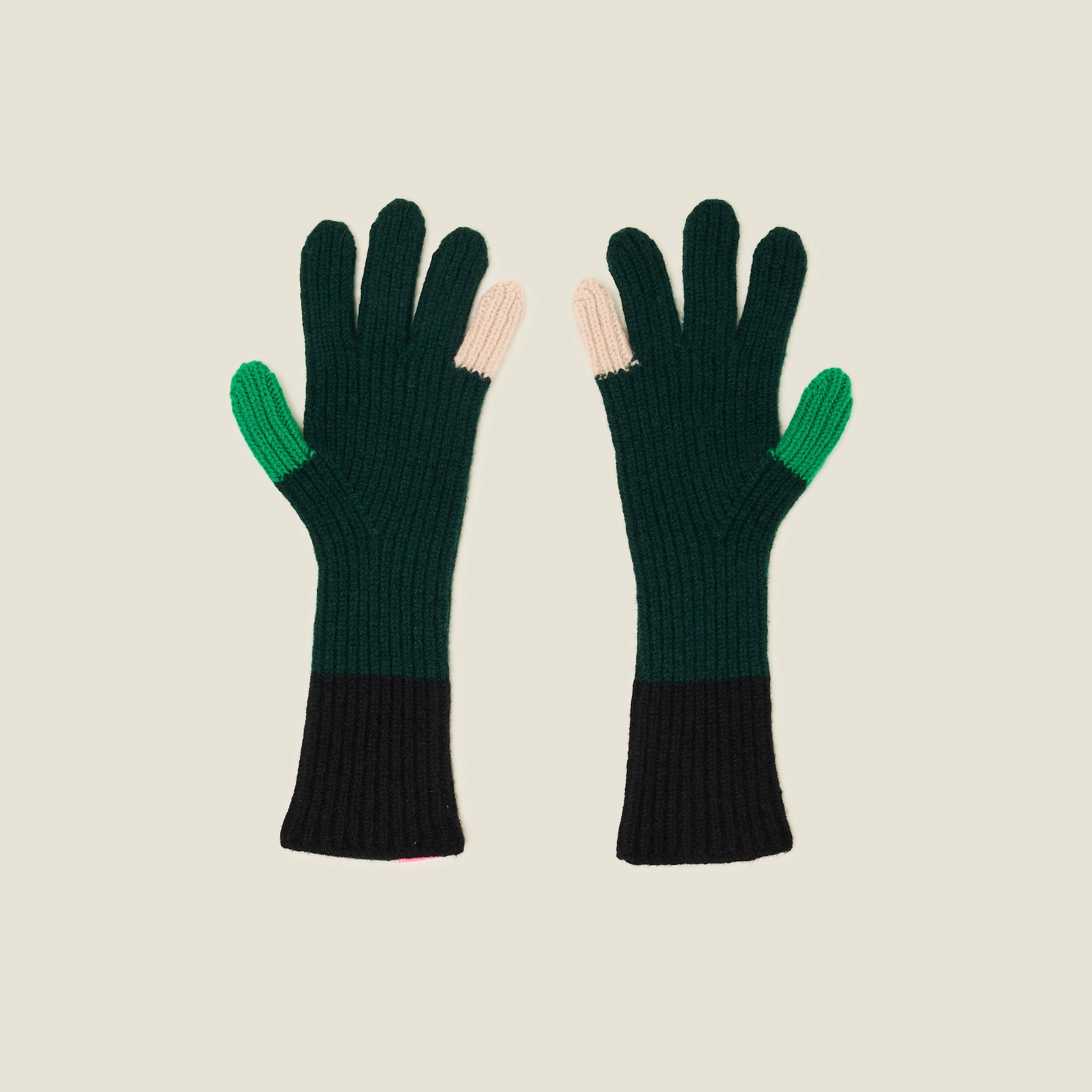 Colour Pop Wool Gloves - Forest Black