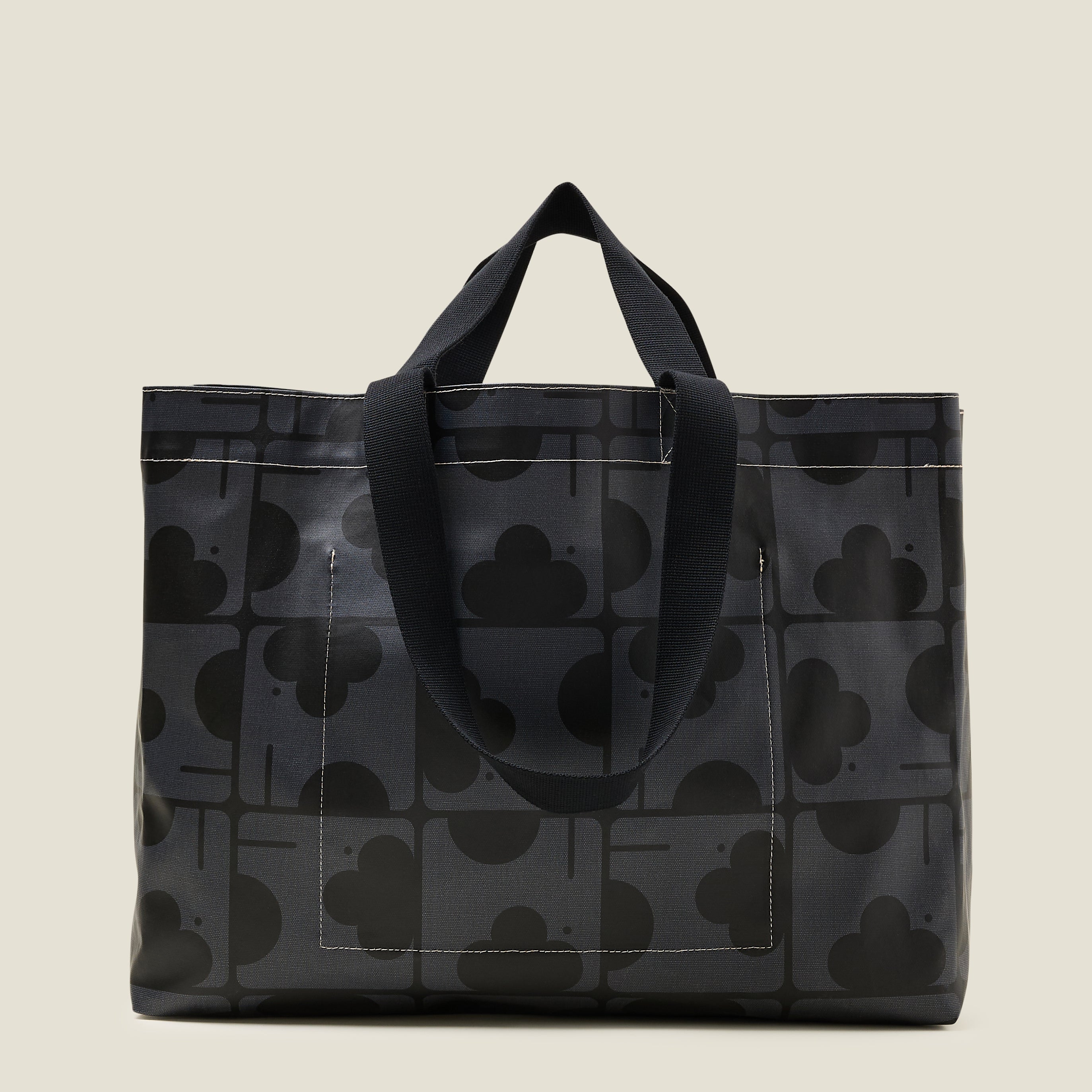 Roll out Large Tote - Elephant Maze Charcoal