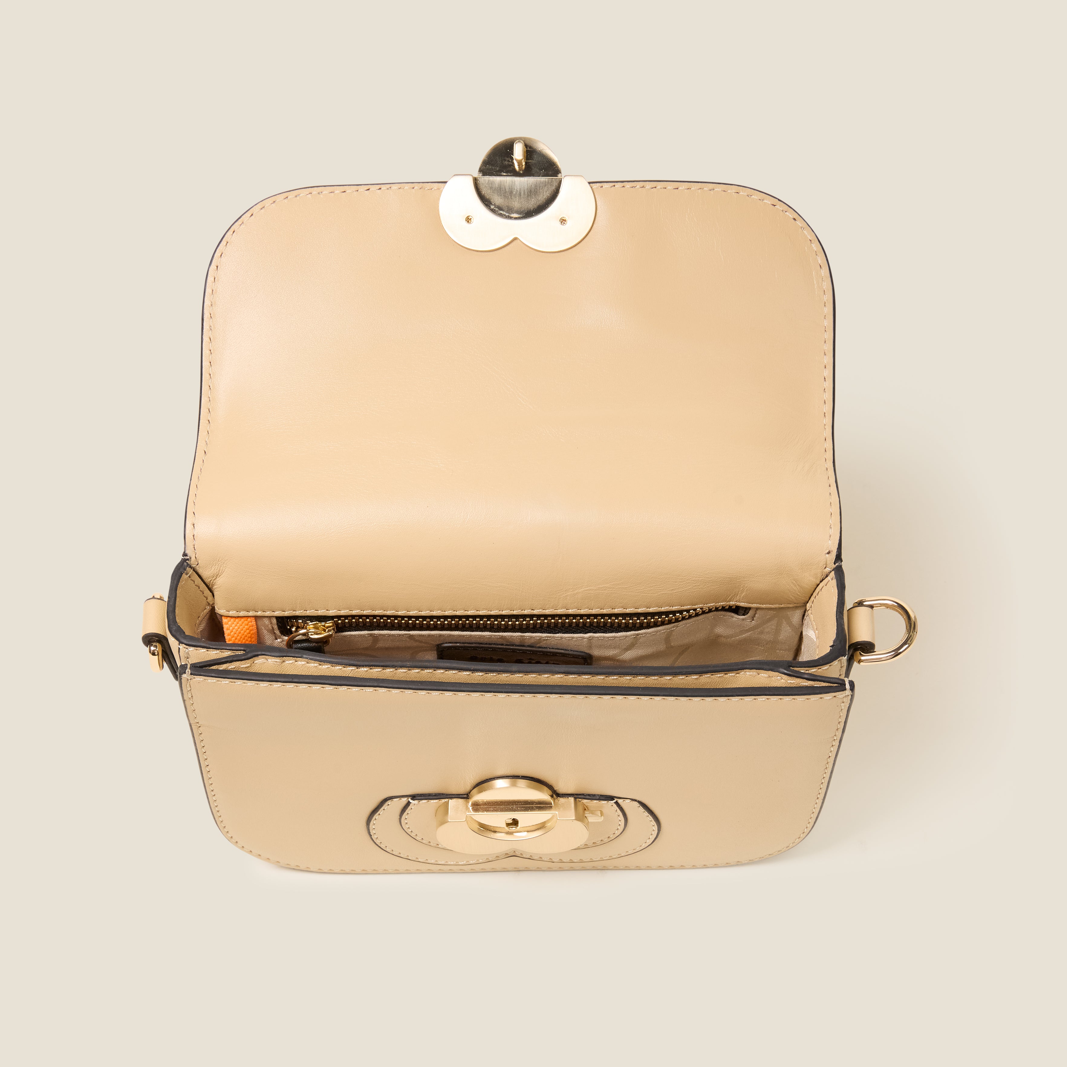 Mini Eclipse Leather Crossbody Bag - Flower Applique Cream