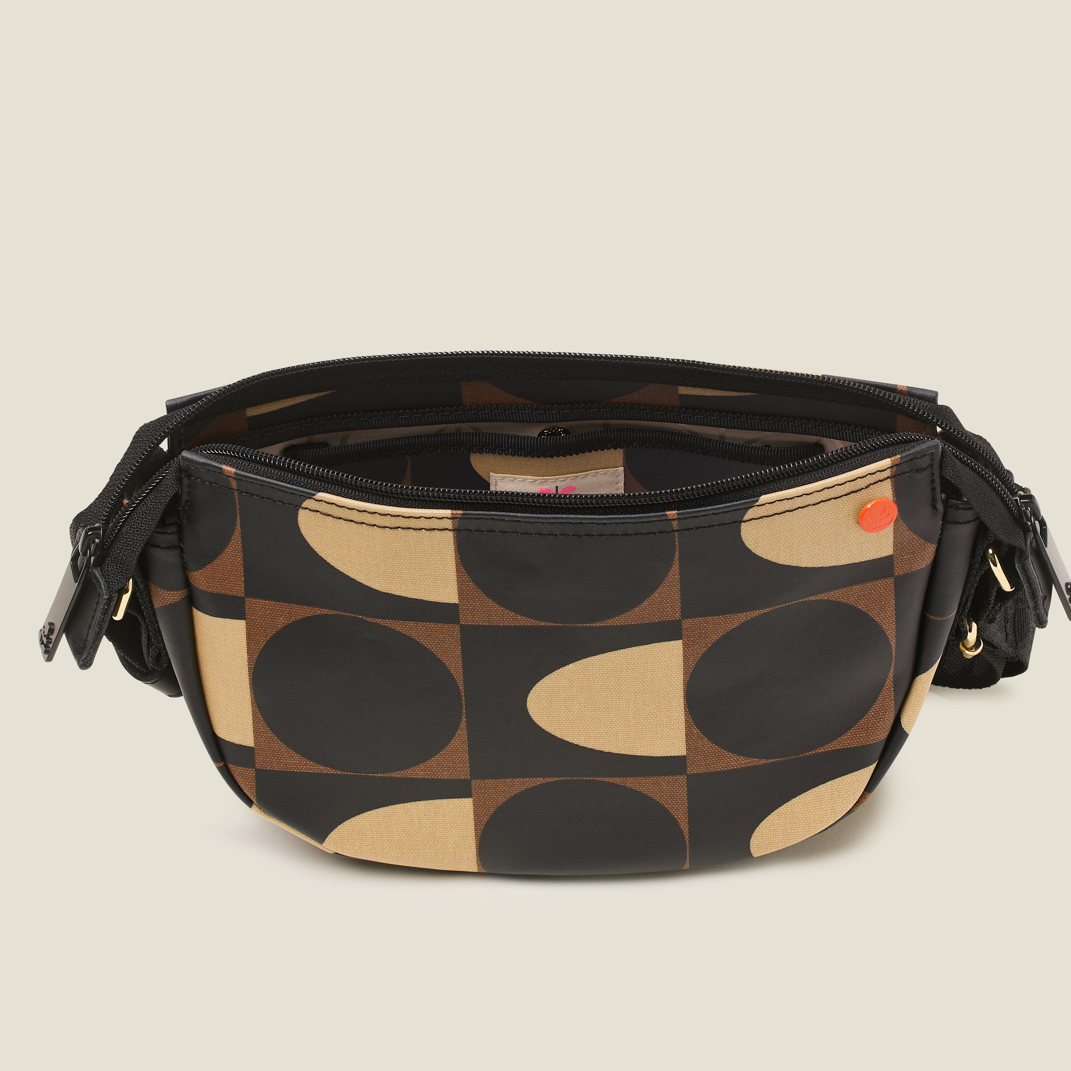 Mini Rounder Crossbody - Spot Square Mocha