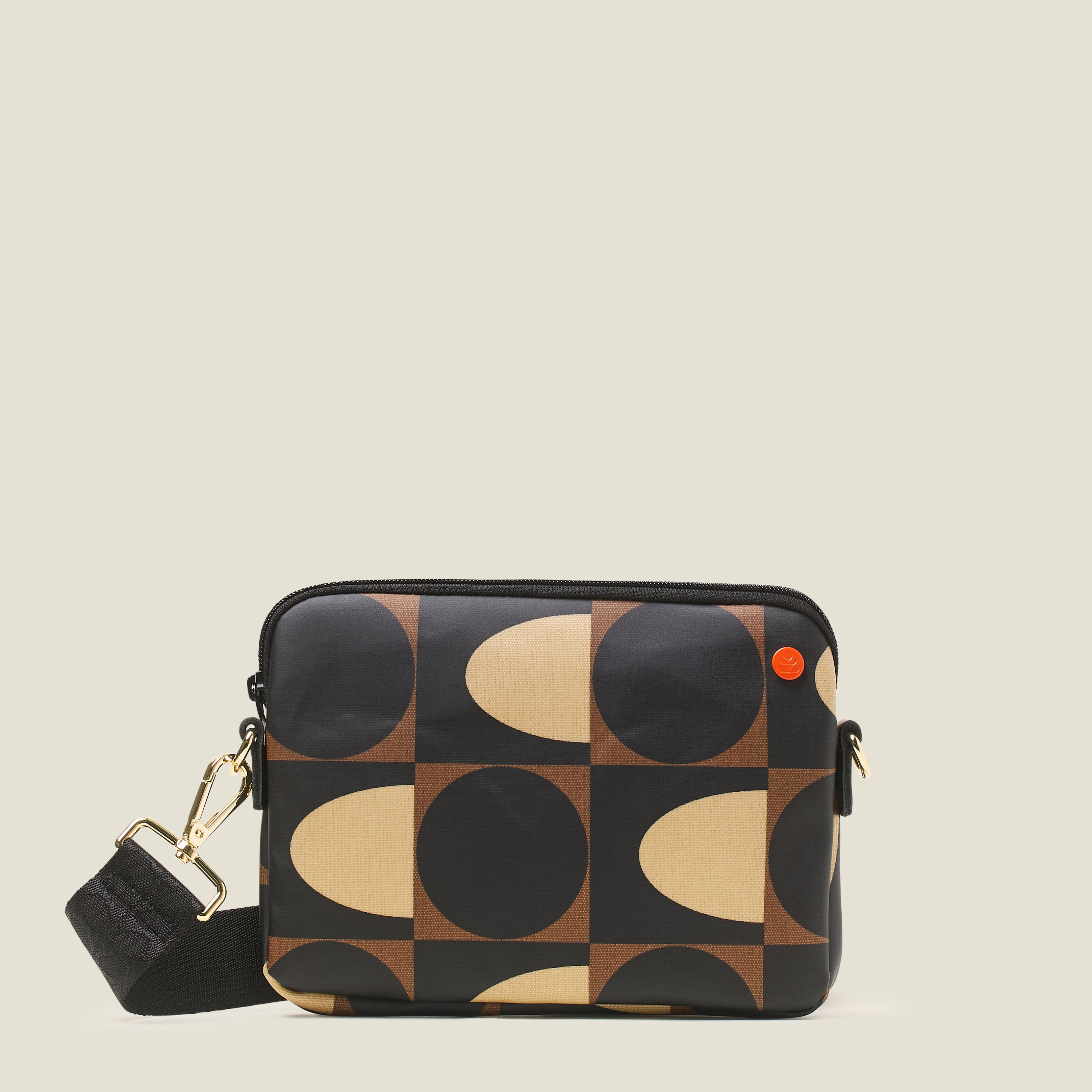 Slim Crossbody Bag - Spot Square Mocha