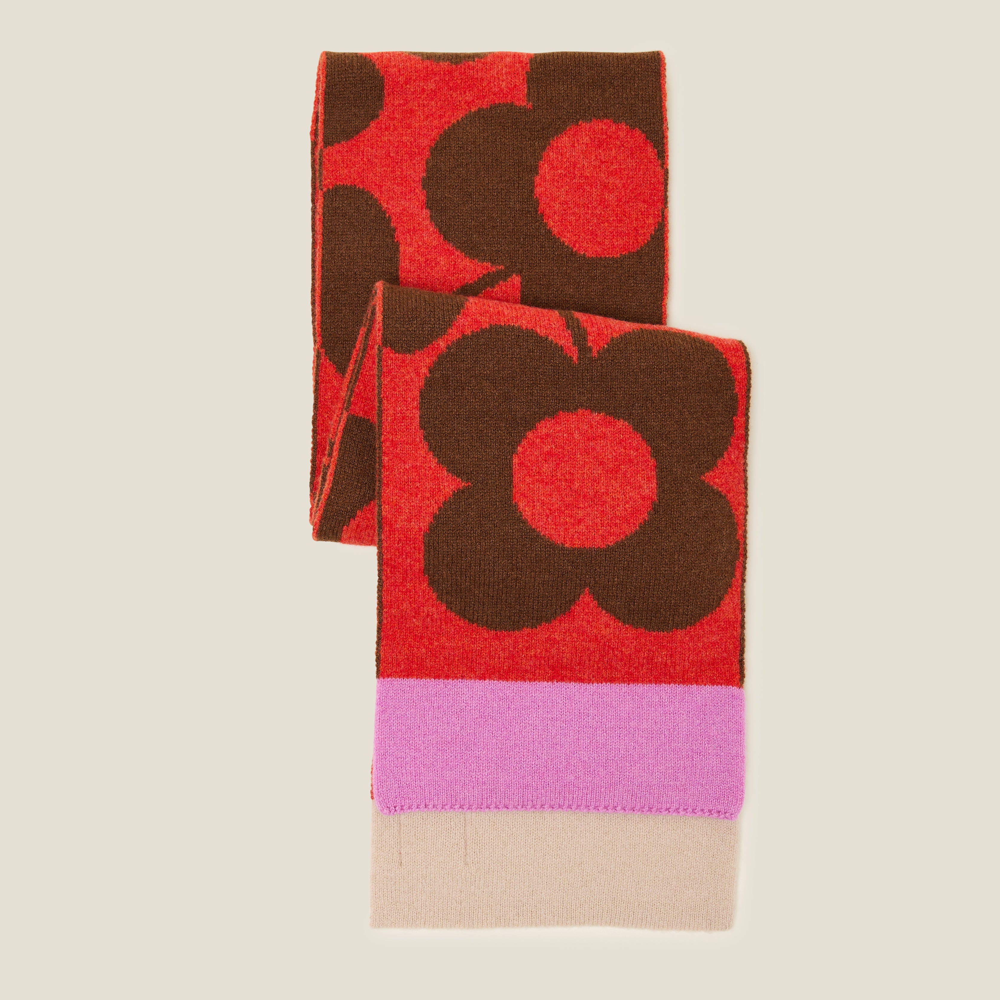 Stem Sprig Wool Scarf - Orange Sienna