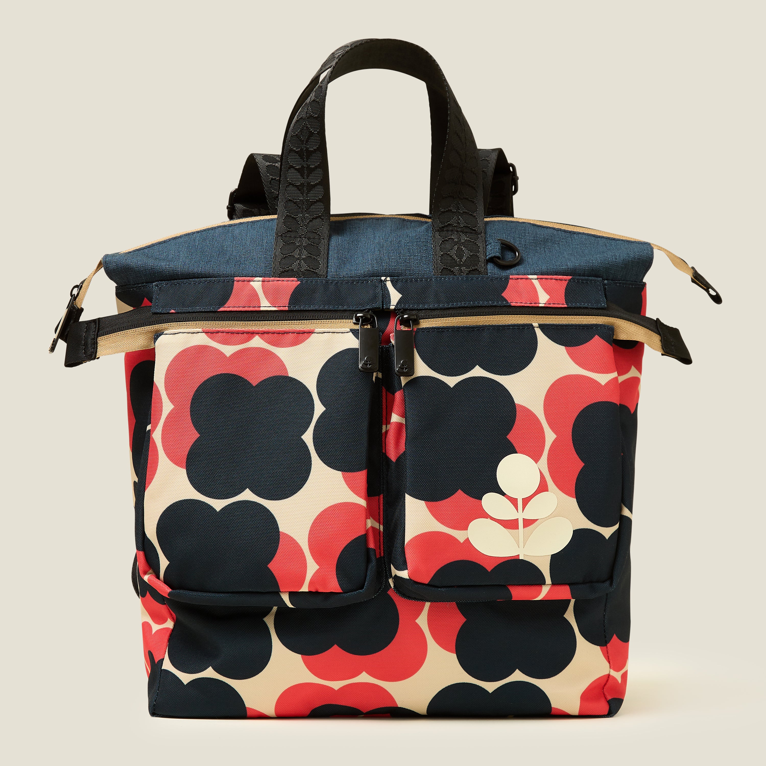 Axis Backpack - Floating Flower Navy Red