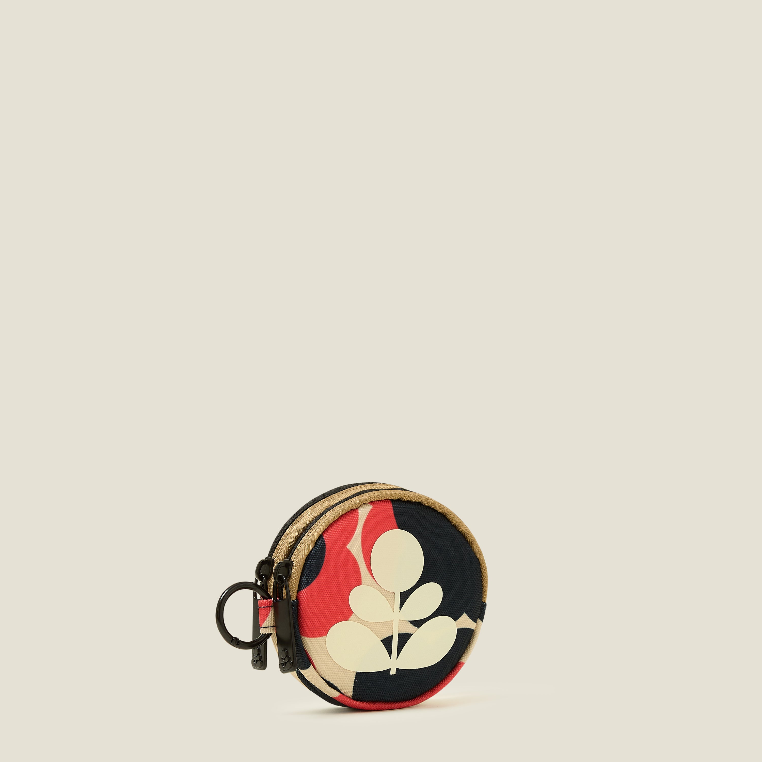 Pi Coin Purse - Floating Flower Navy Red