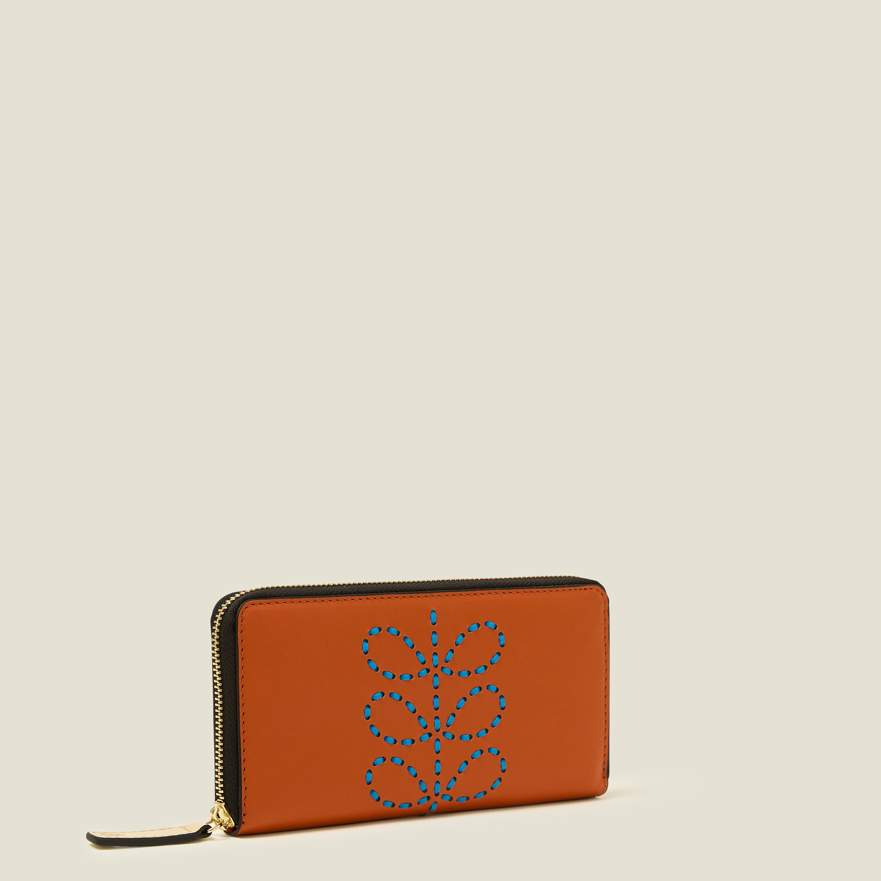 Forget Me Not Wallet - Whipstitch Stem Orange