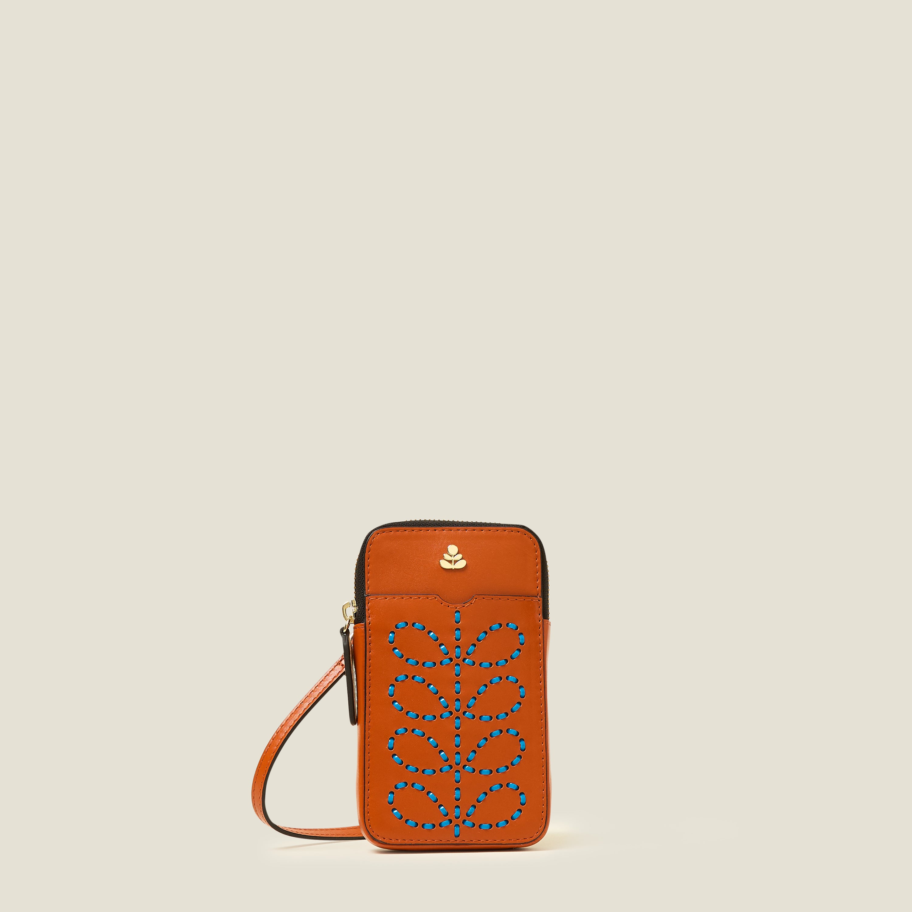 Ariel Phone Case - Whipstitch Stem Orange