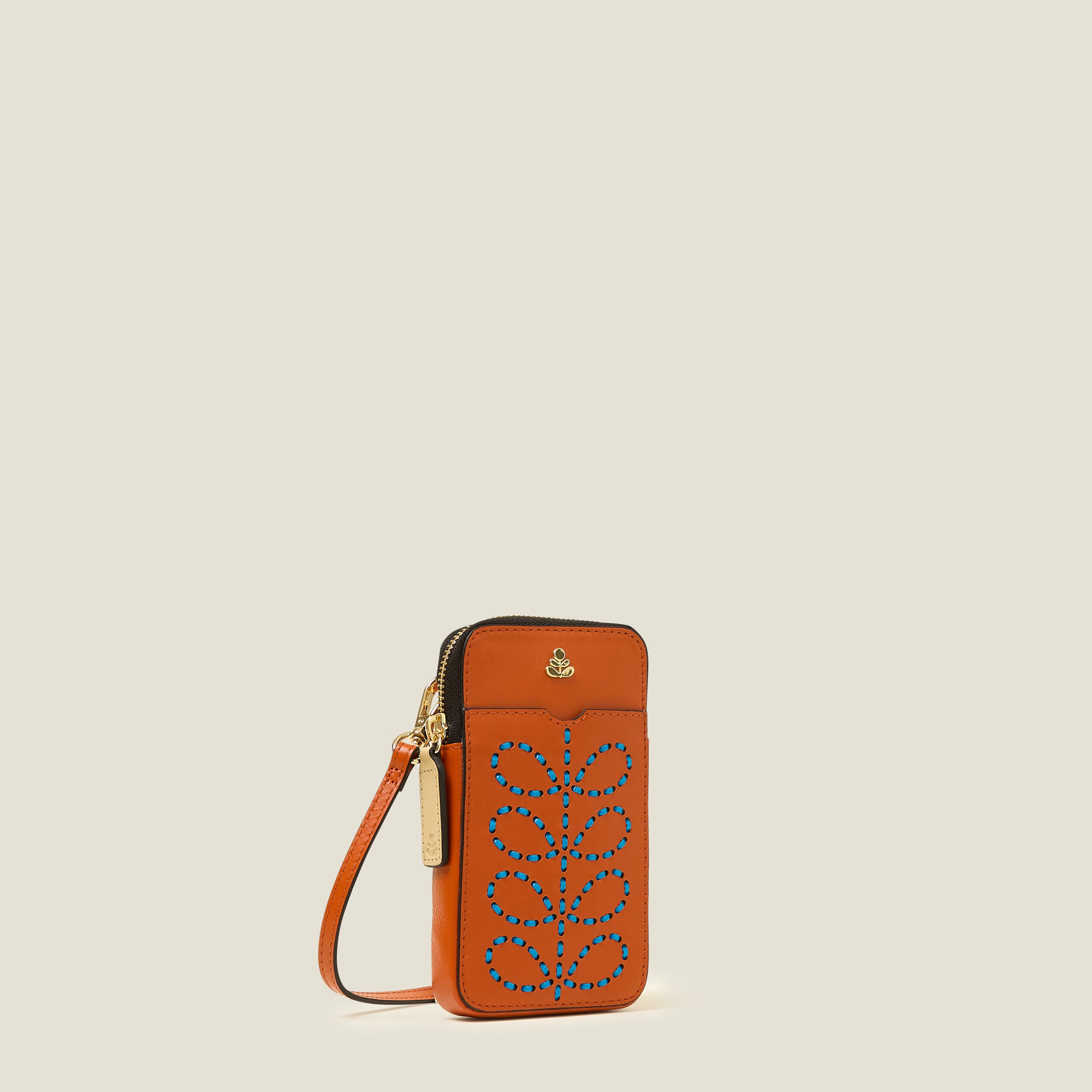 Ariel Phone Case - Whipstitch Stem Orange