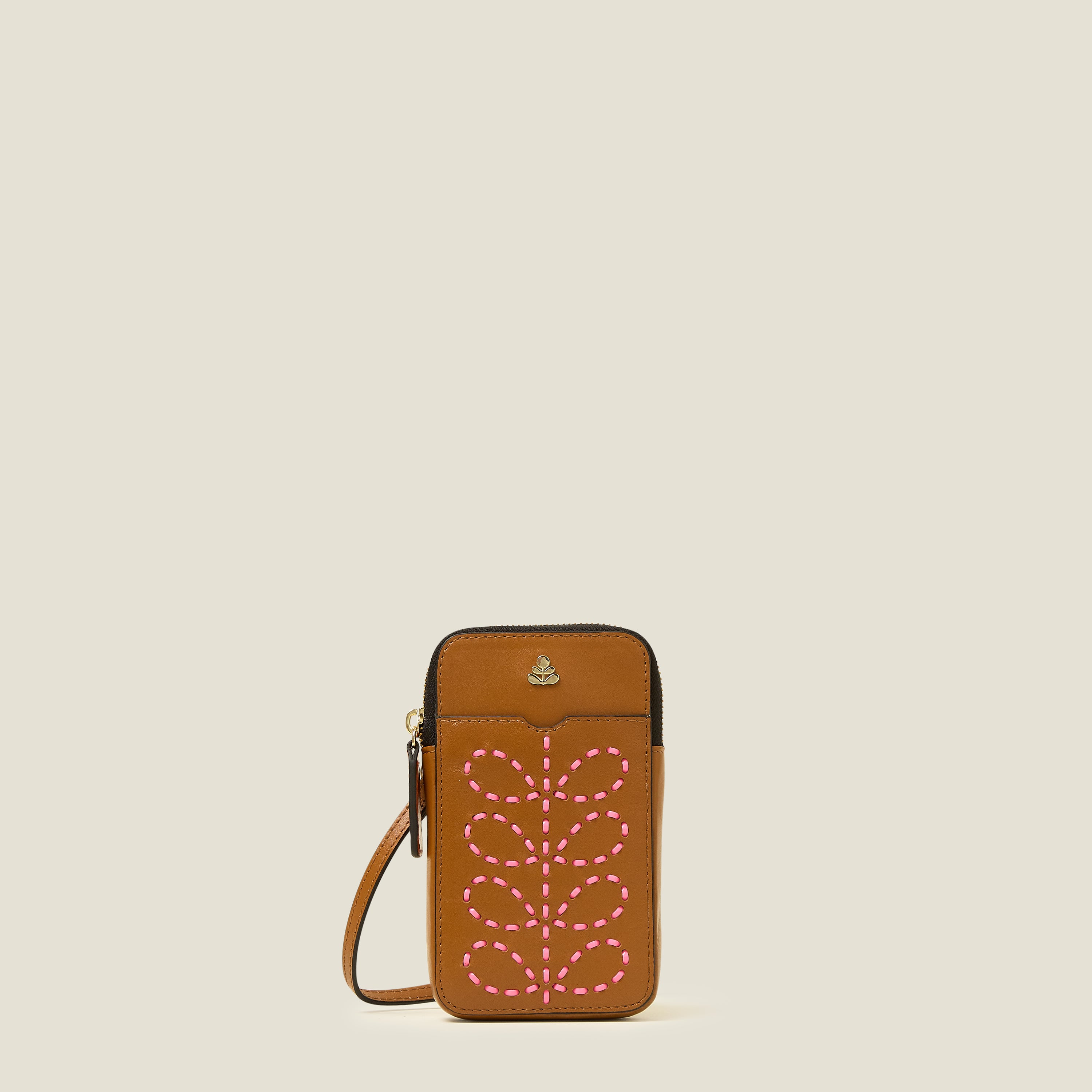 Ariel Phone Case - Whipstitch Stem Tan