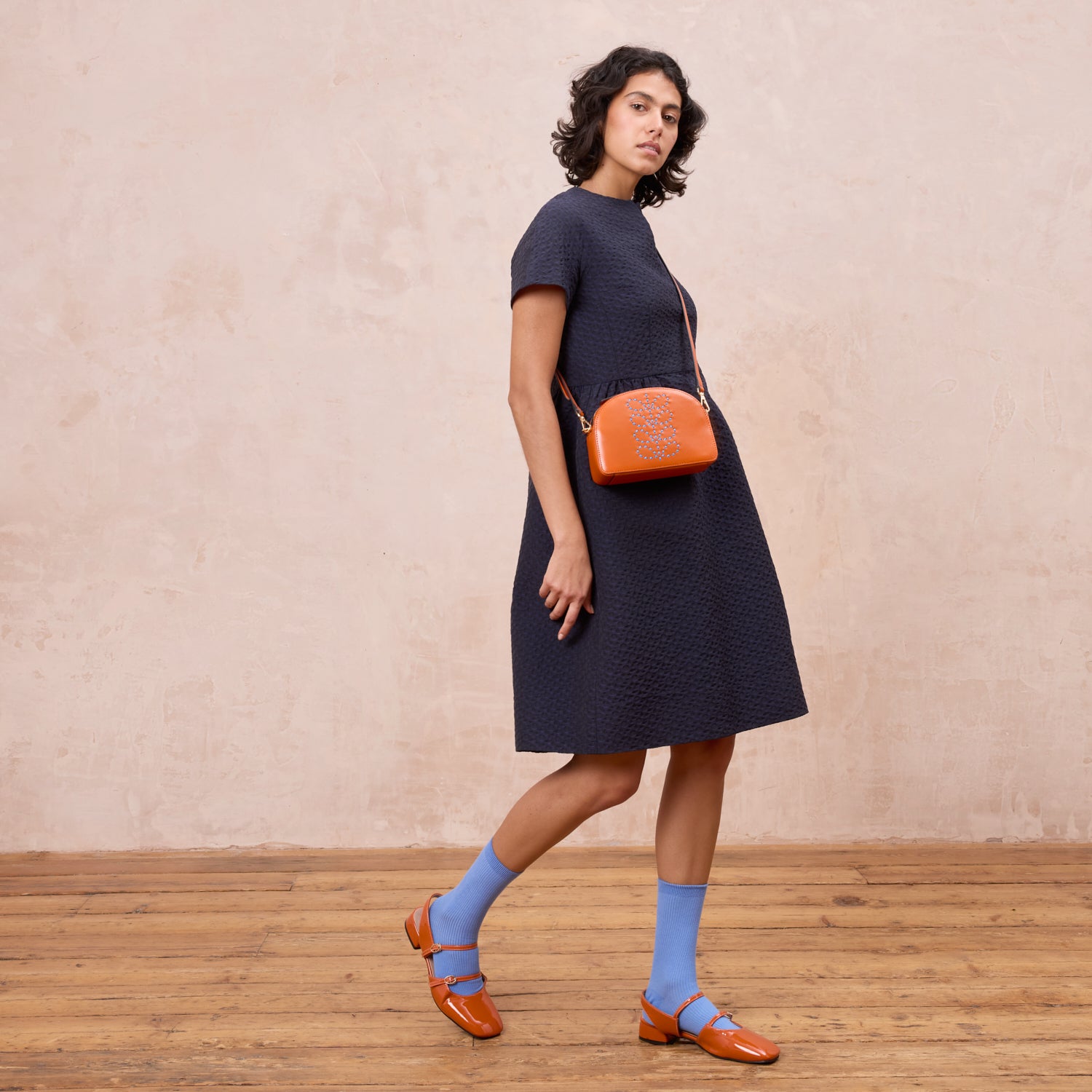 Babaluna Crossbody - Whipstitch Stem Orange