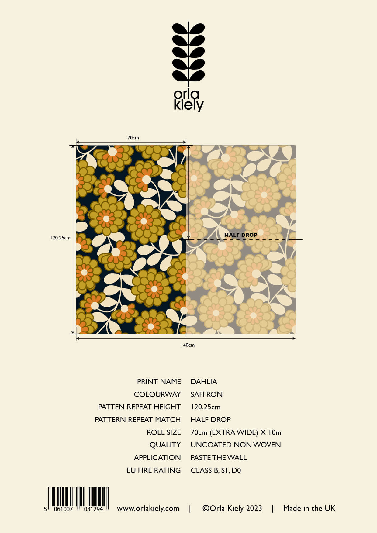 Dahlia Wallpaper - Sample ROW