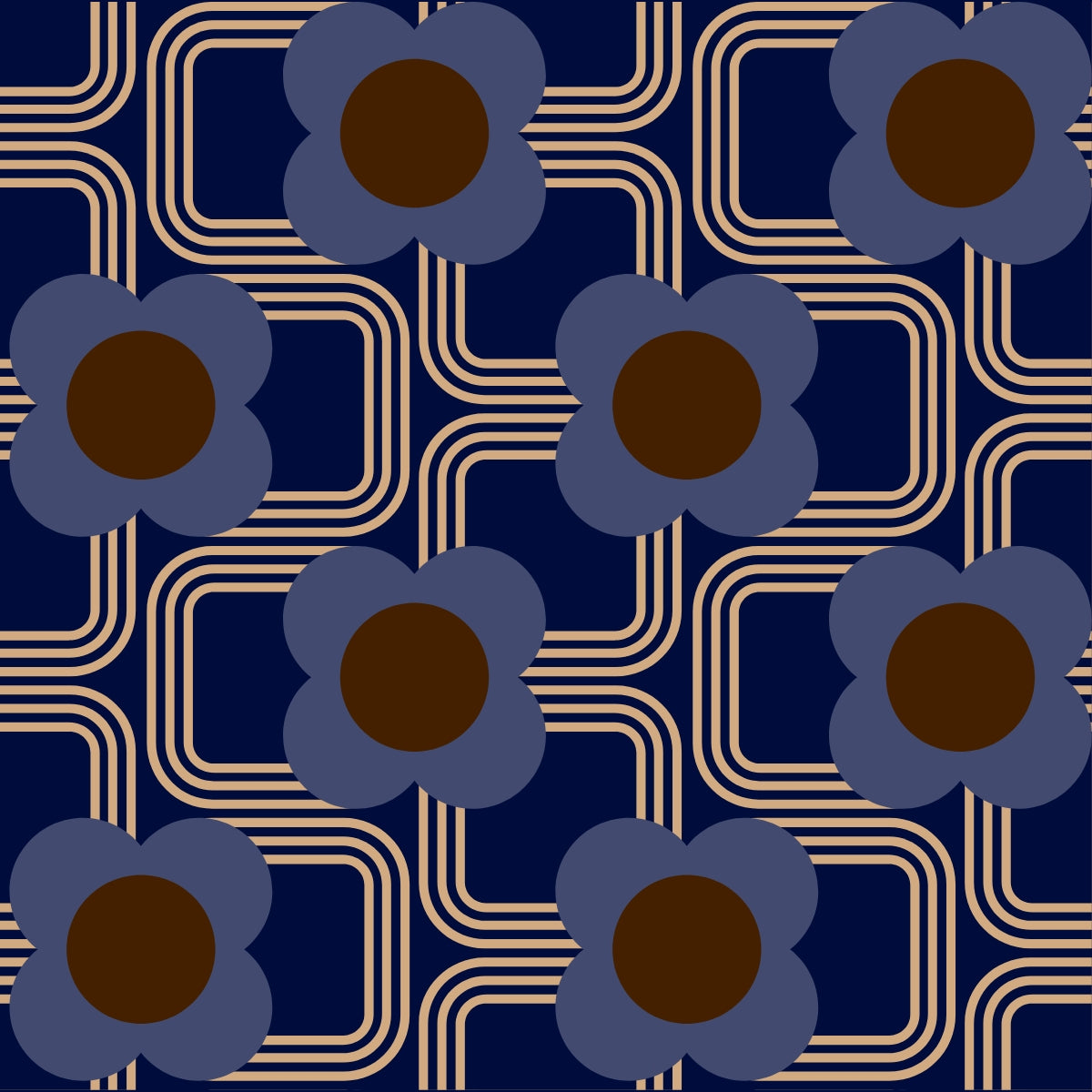 Print - Electric Flora Cobalt