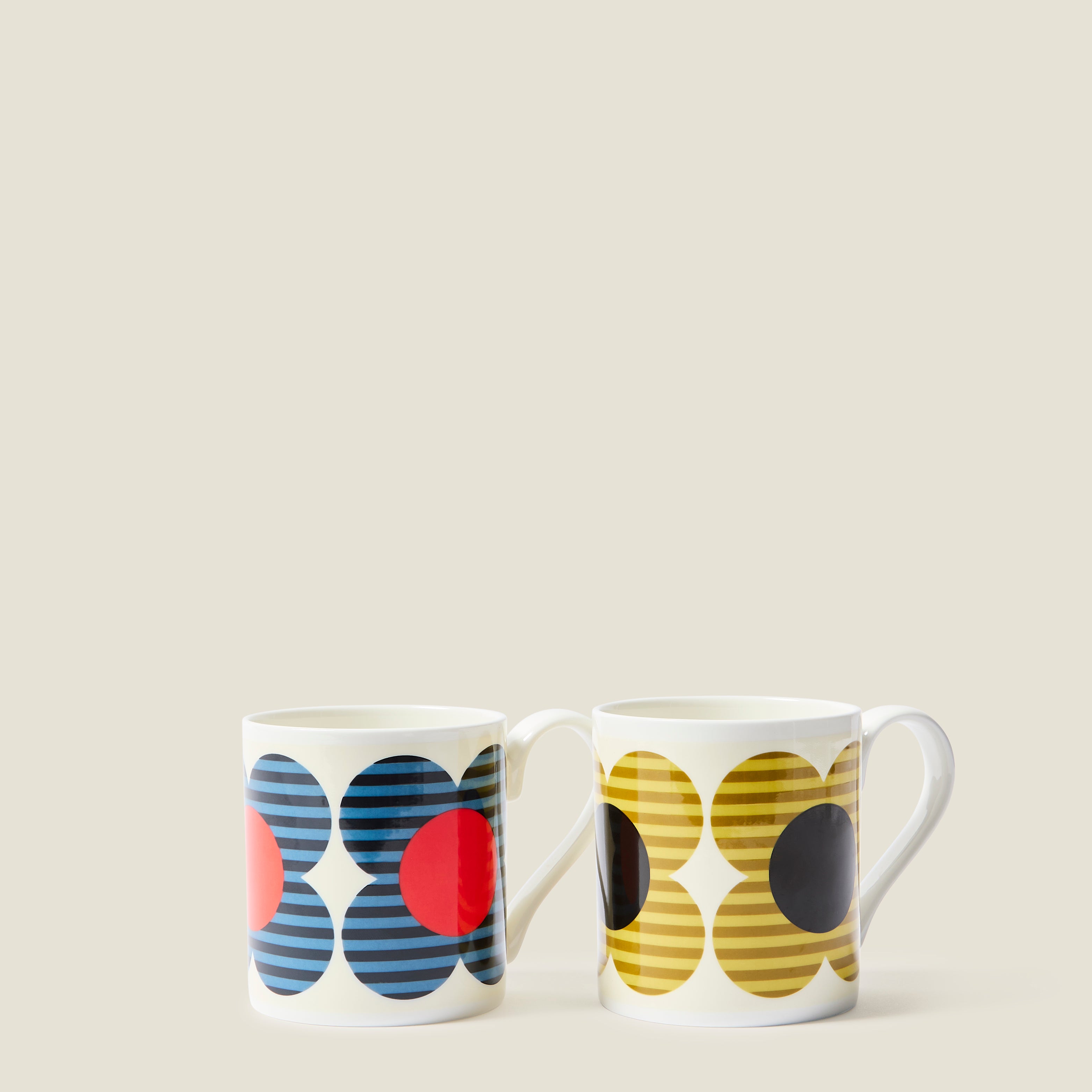 Standard Mug Set of 2 - Striped Flower