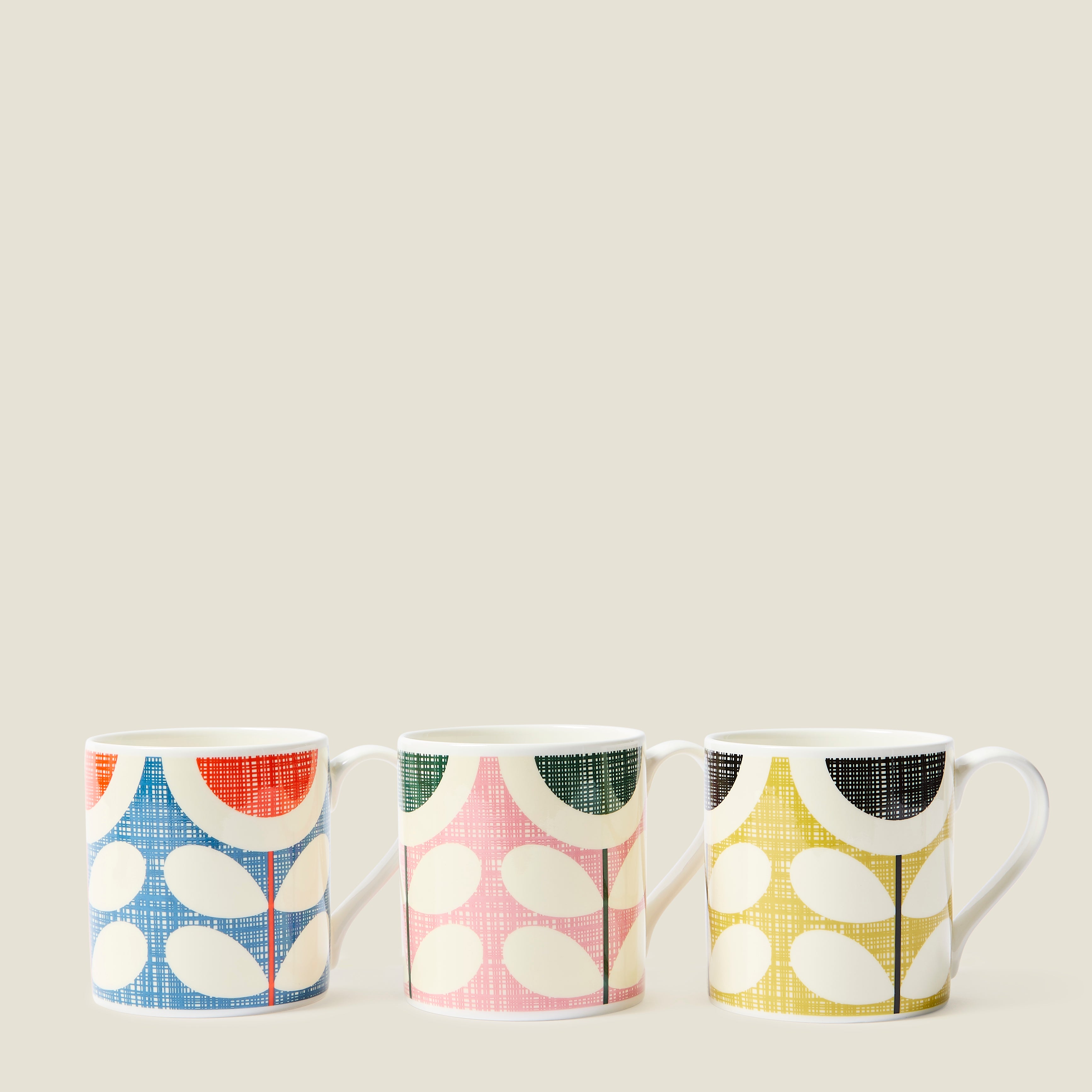 Standard Mug Set of 3 - Scribble Sunflower