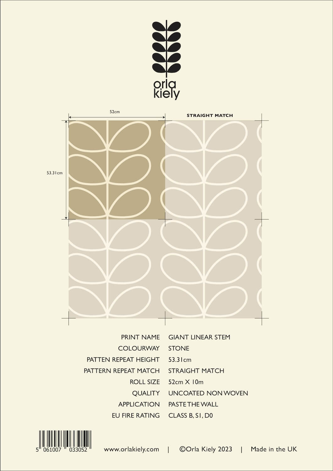 Giant Linear Stem Stone Wallpaper - Sample ROW