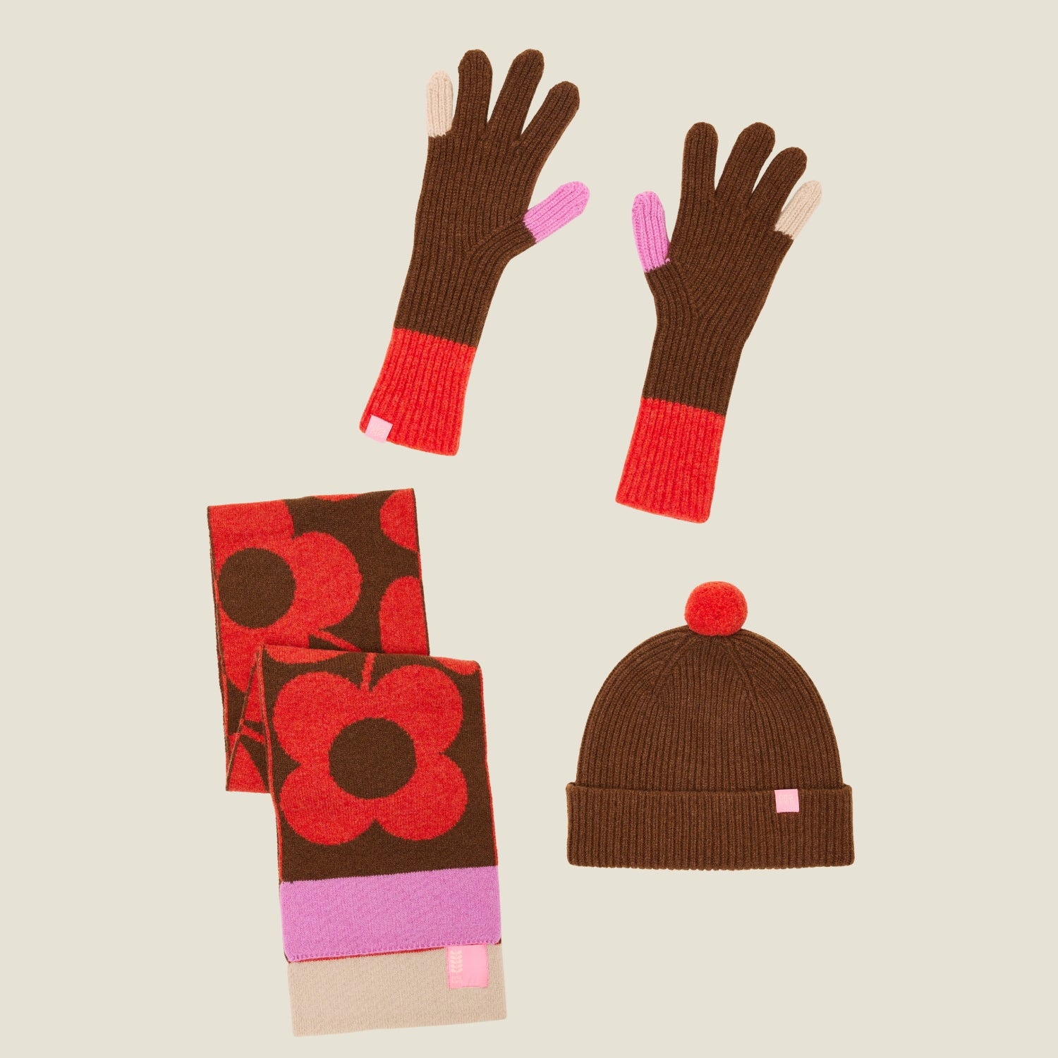 Knitted Accessories Bundle - Orange Sienna