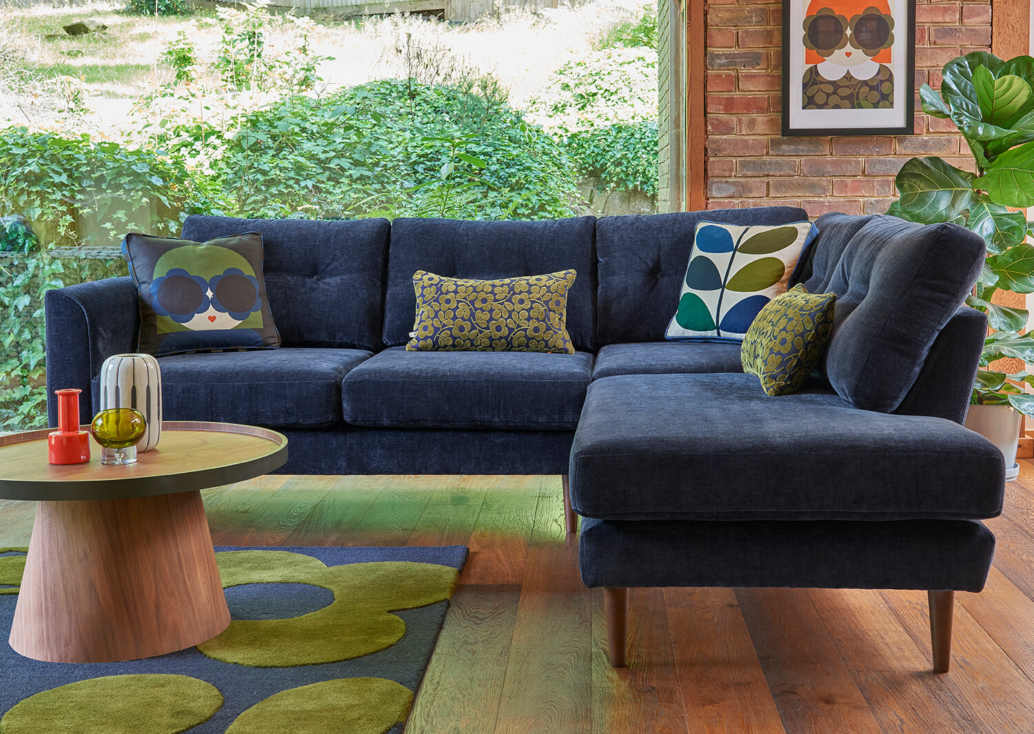 Lifestyle Image of Orla Kiely Linden Corner Sofa