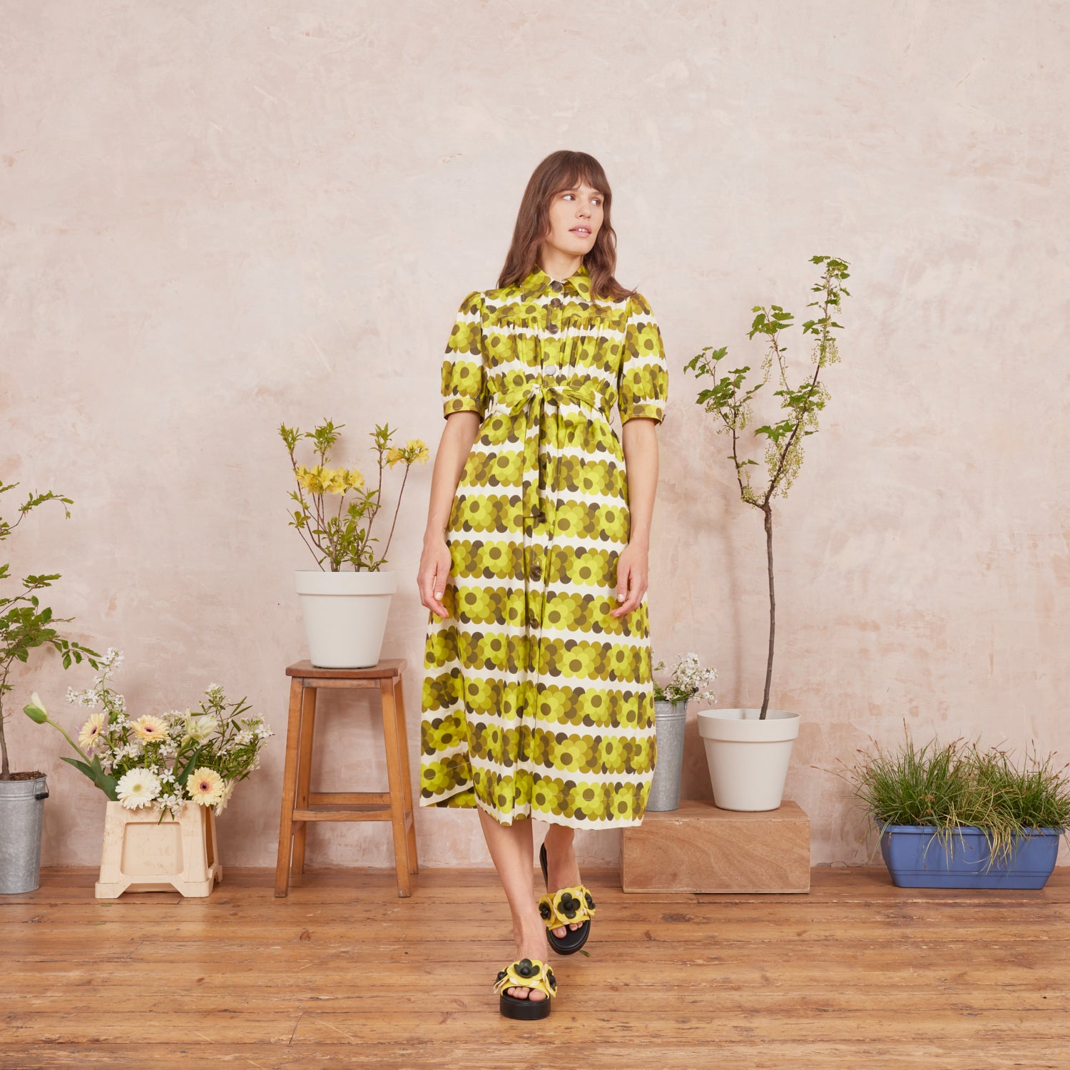 The Anna Shirt Dress - Retro Flower