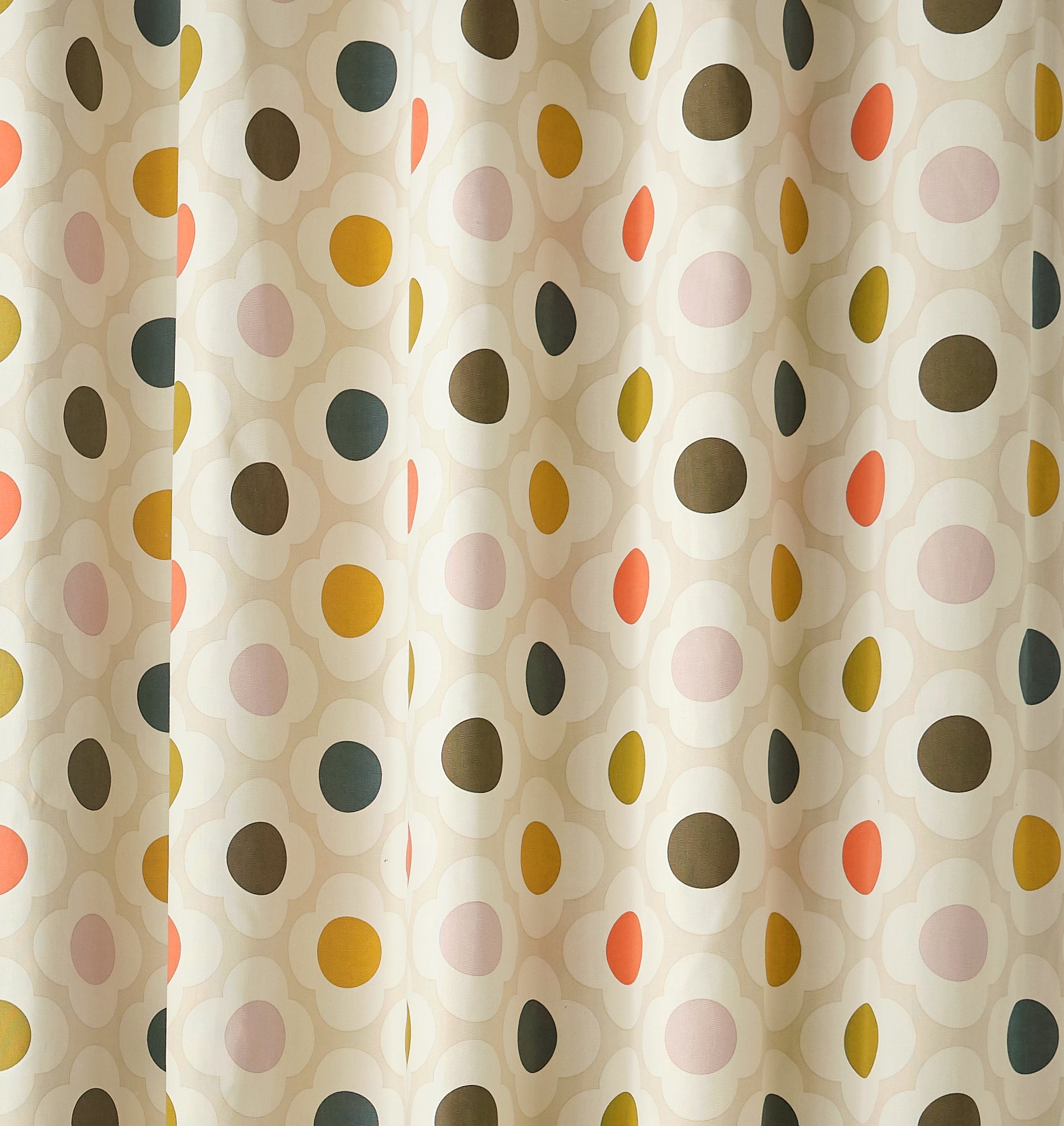 Spot Flower Blackout Lined Eyelet Curtains Summer