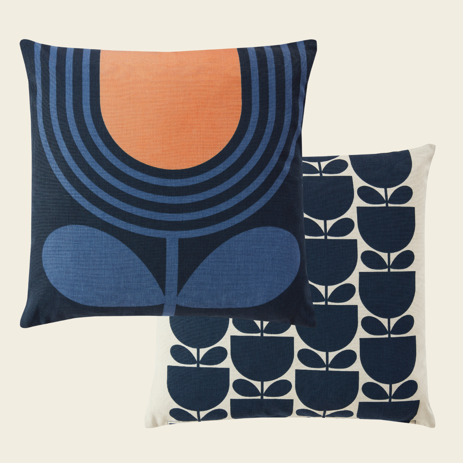 Striped Tulip Cushion - Indigo